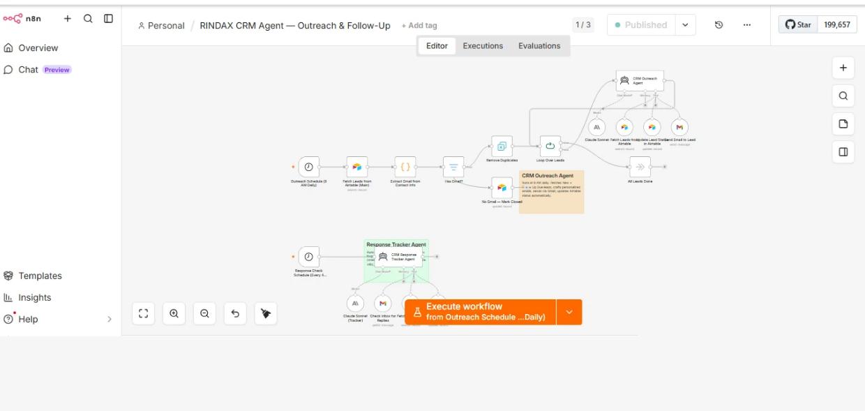 CRM AI Agent n8n workflow